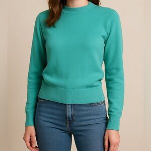 Vintage 1950s Penney’s Towncraft Turquoise Knit Sweater | Full‎ Fashioned 40